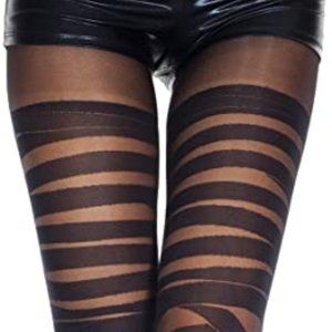 Music Legs Sheer & Opaque Bandage Design Spandex Pantyhose